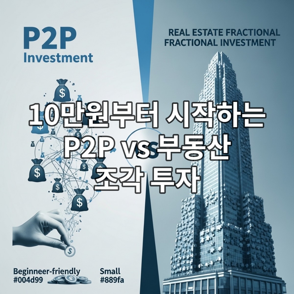P2P 투자와 부동산 조각 투자를 비교하는 인포그래픽