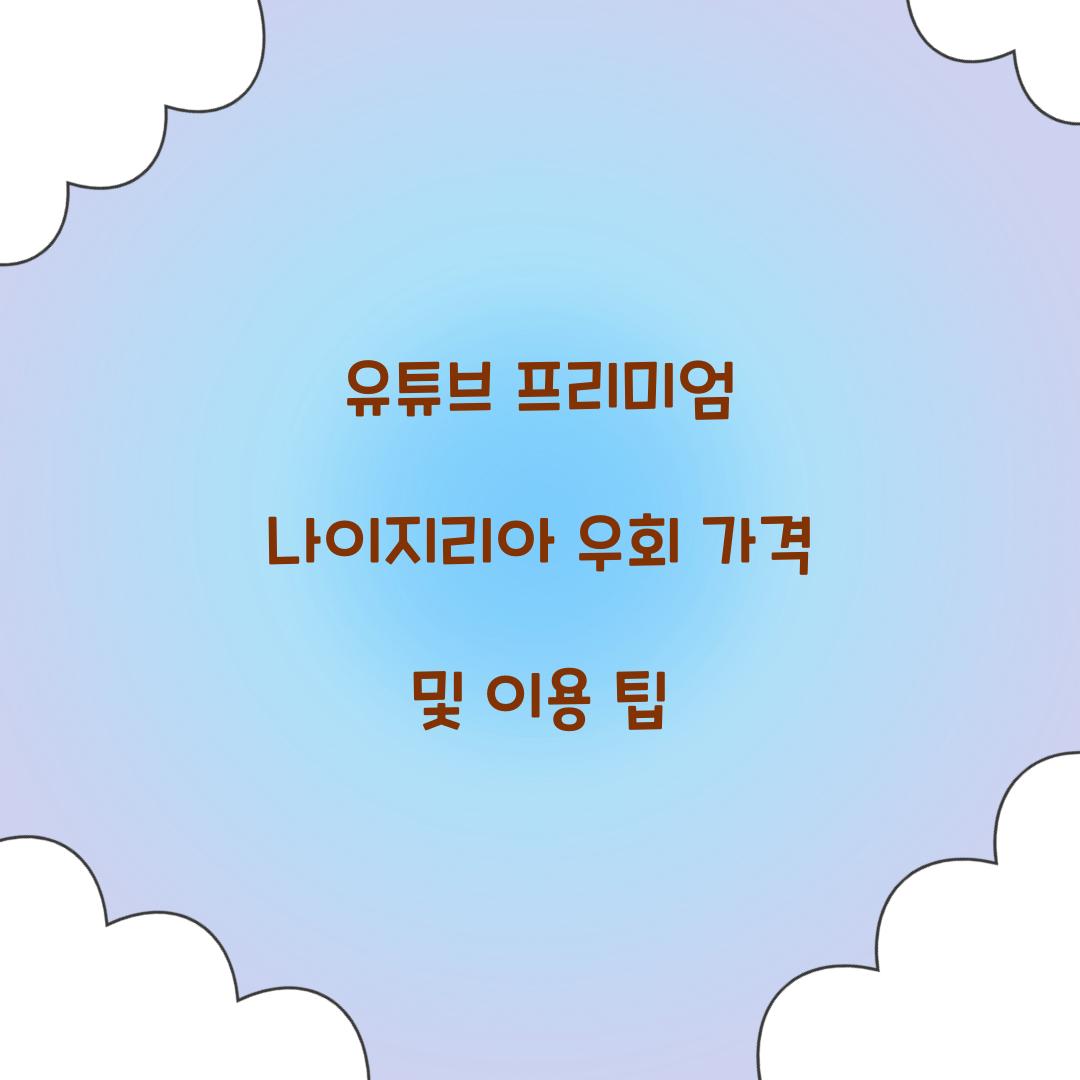 유튜브 프리미엄 나이지리아 우회