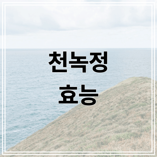 천녹정 효능
