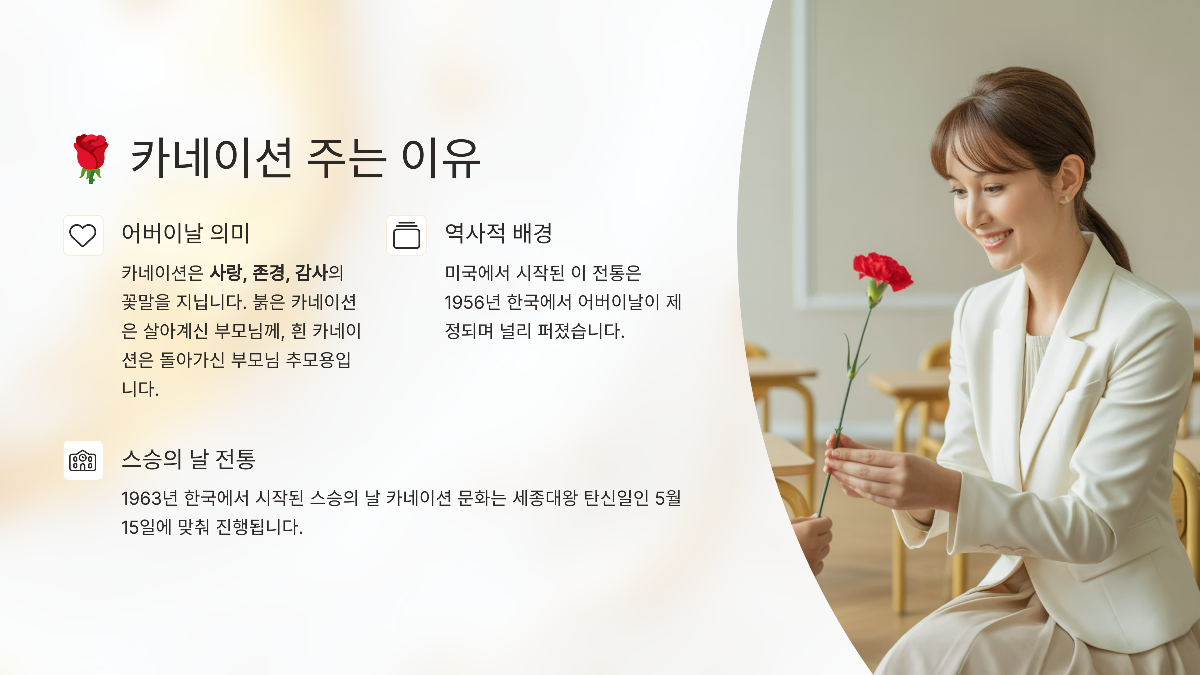 카네이션의 의미 설명 이미지