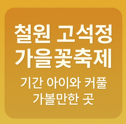 철원 고석정 꽃밭 가을 전경