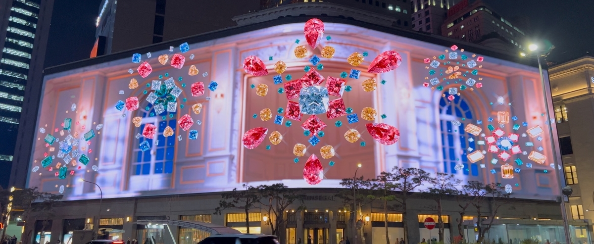 미디어파사드 보석 오너먼트 연출