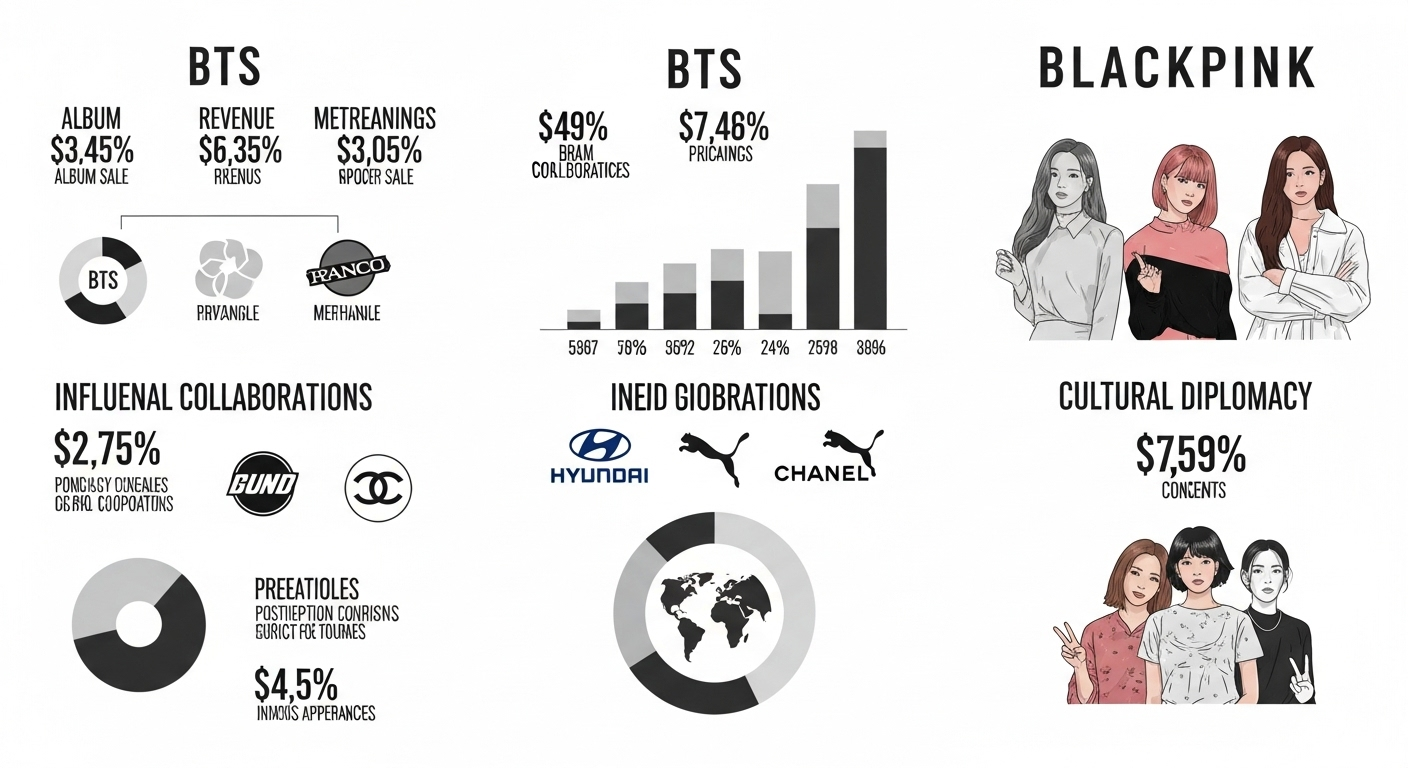 BTS와 BLACKPINK 경제 효과 : 음반,브랜드 협업,문화 외교