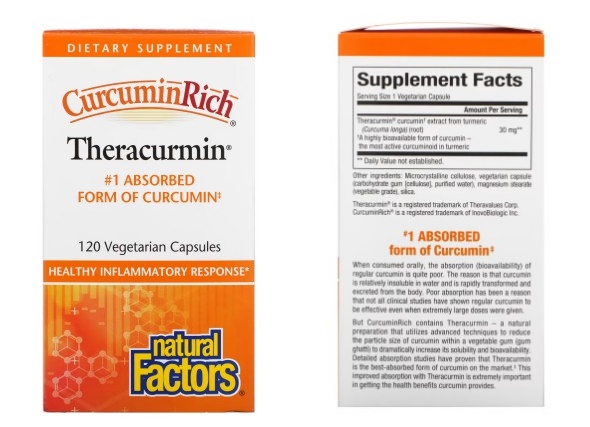 Natural Factors, CurcuminRich, Theracurmin, 베지 캡슐 120정