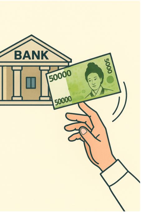 나라에서 주는 지원금 받는 이미지