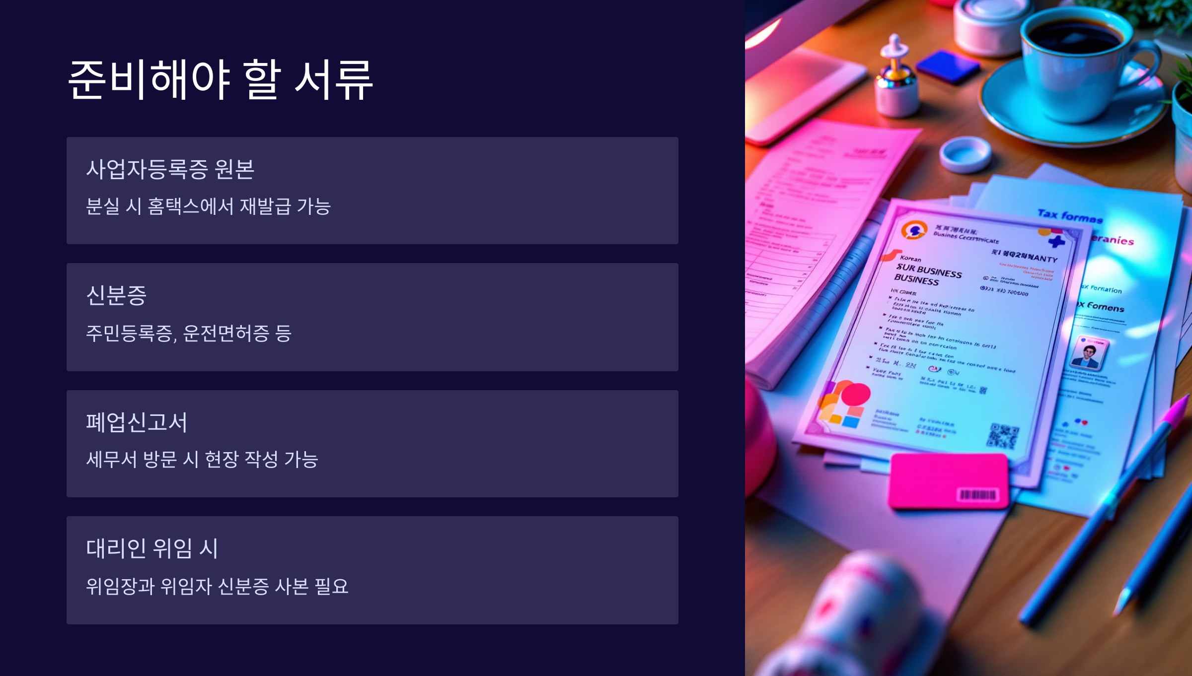 준비해야 할 서류