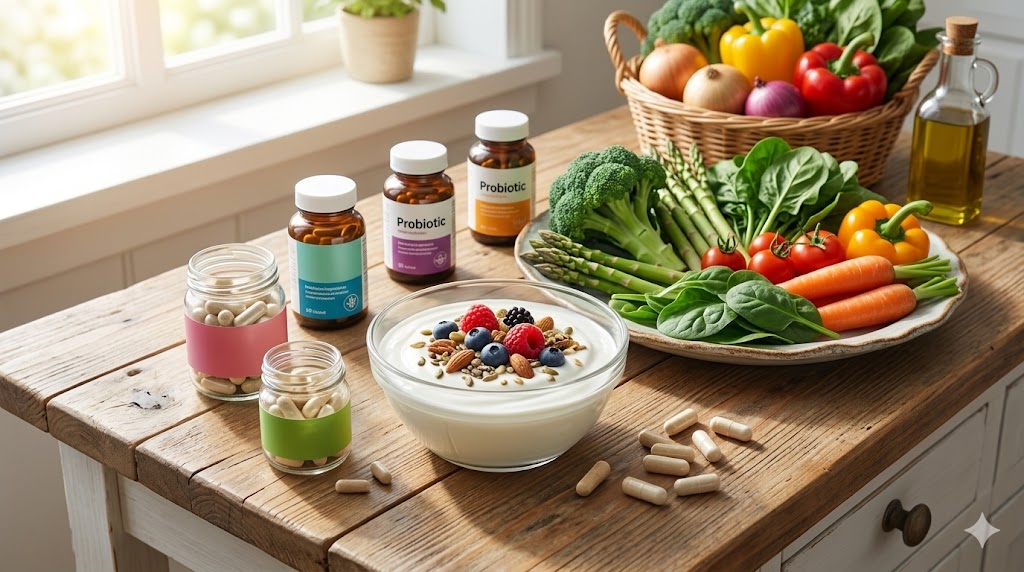 대장 건강과 면역력 증진에 도움을 주는 유산균 영양제와 천연 식품
