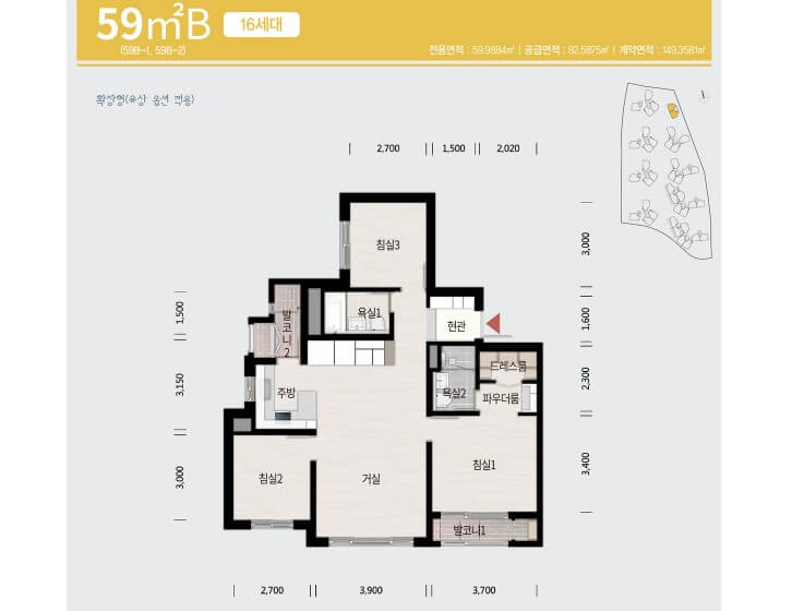 은평 대방 디에트르 59B 평면도