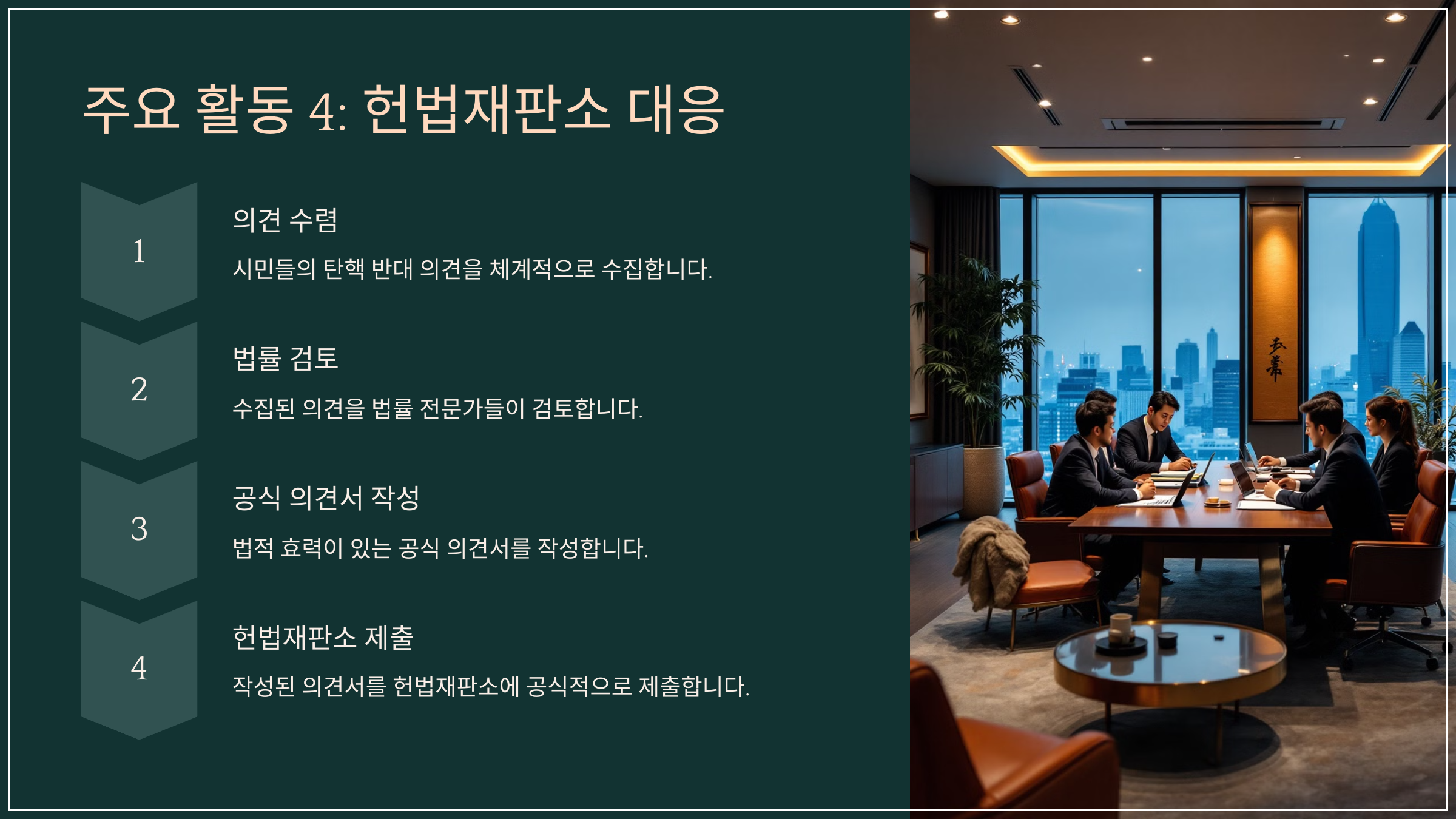 주요 활동 4: 헌법재판소 대응