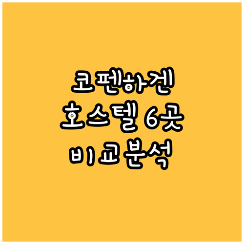 코펜하겐 호스텔 6곳 장단점 비교 한