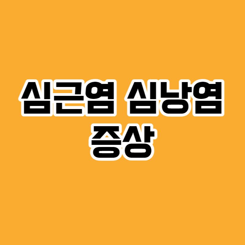 심근염 심낭염 증상