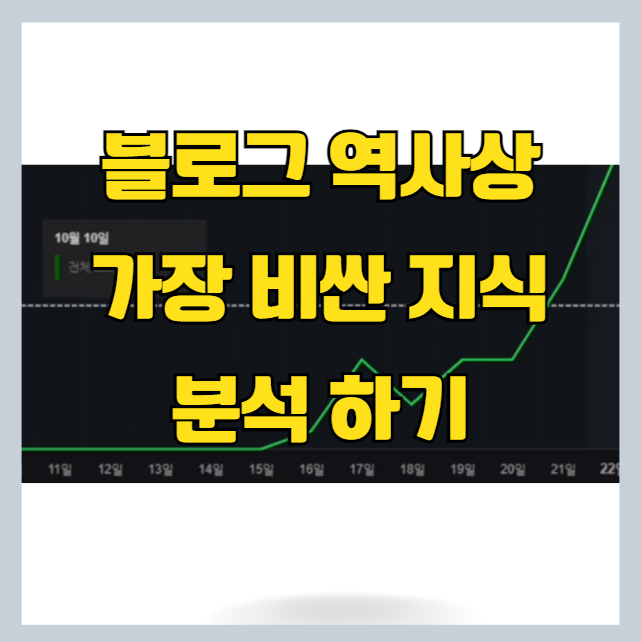 블로그 역사상 가장 비싼 지식 정리