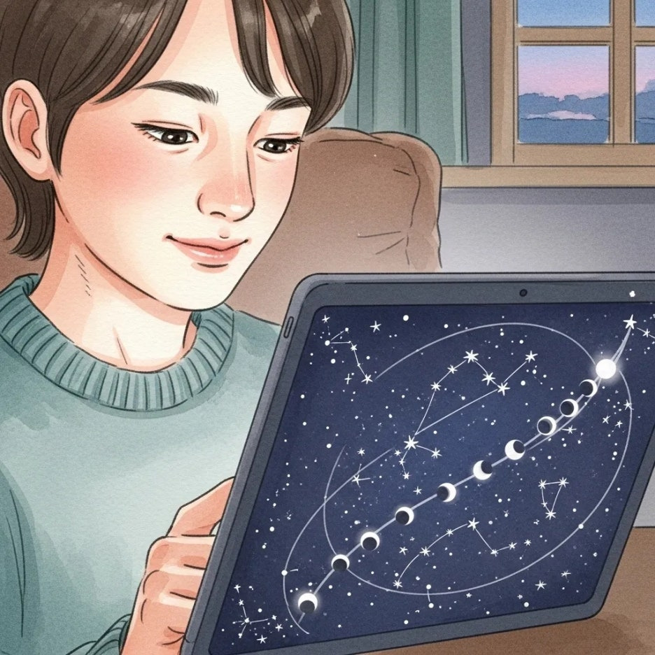 천문 앱으로 블러드문 일정을 확인