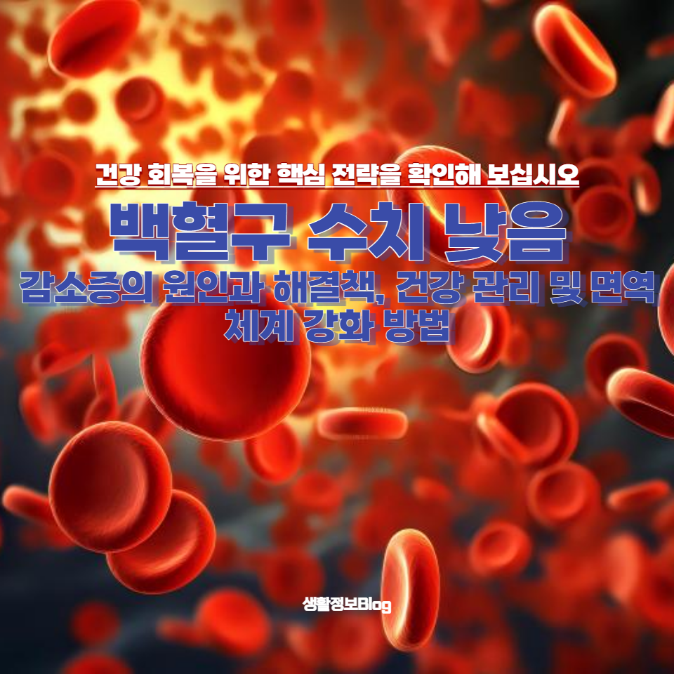 백혈구 수치가 낮은 것이 건강에 미치는 영향을 파악