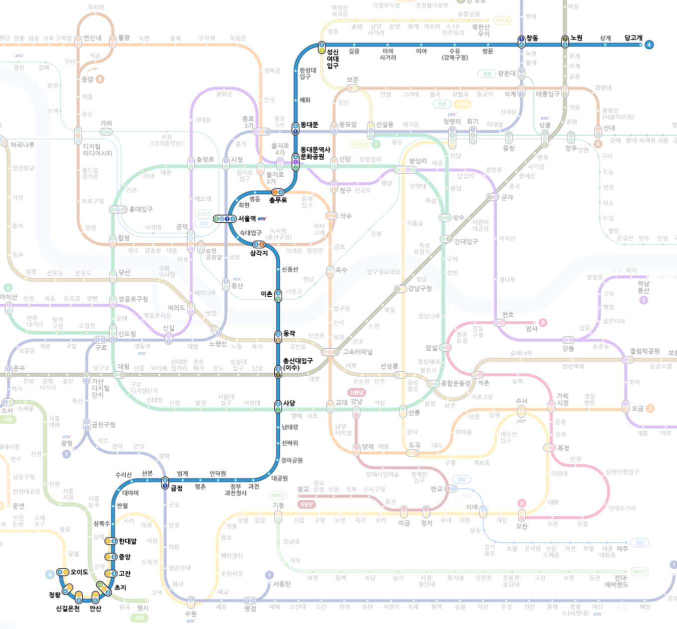 서울 지하철 4호선 노선도