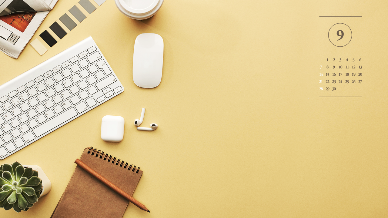 12 키보드와 메모장 A - 2025년9월 노트북배경화면