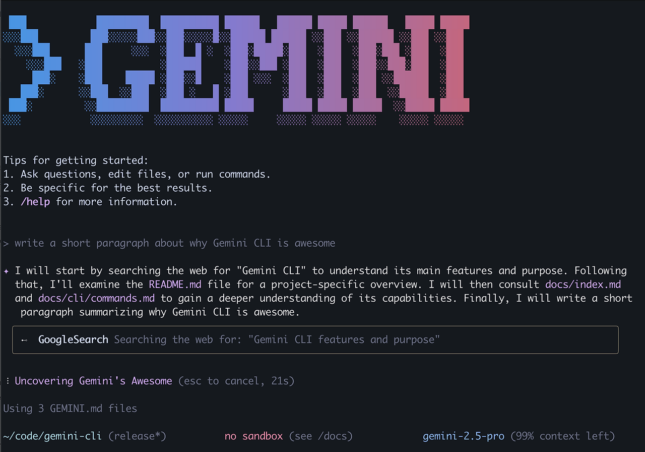 구글의 GEMINI CLI