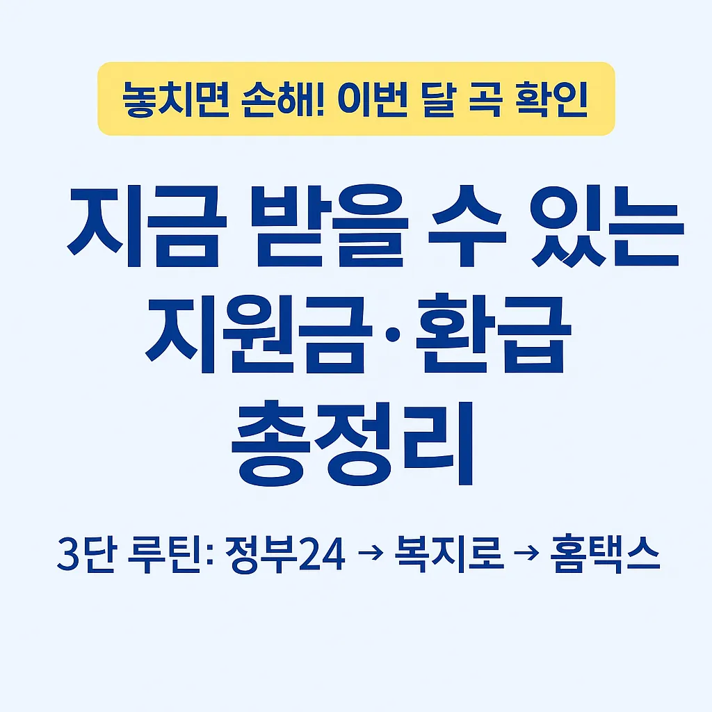 2025 복지 절세 환급 루틴 완전정리 - 정부24 복지로 홈택스 통합조회 방법과 지원금 신청 가이드