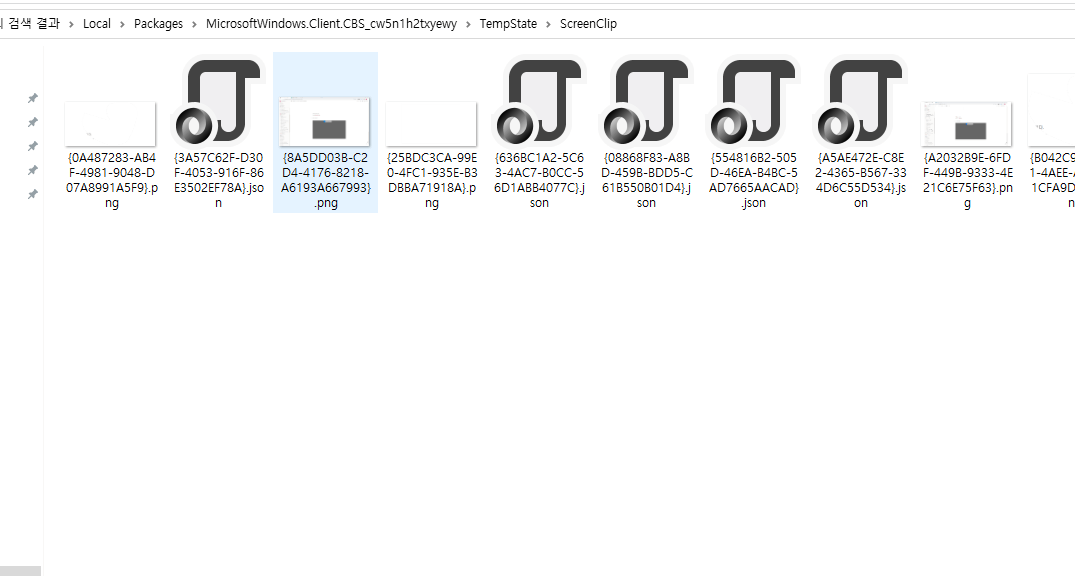 임시파일이 저장된 폴더