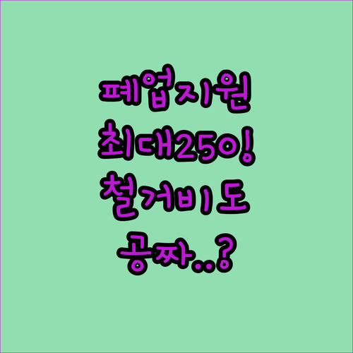 희망리턴패키지 원스톱폐업지원 내용과 ..
