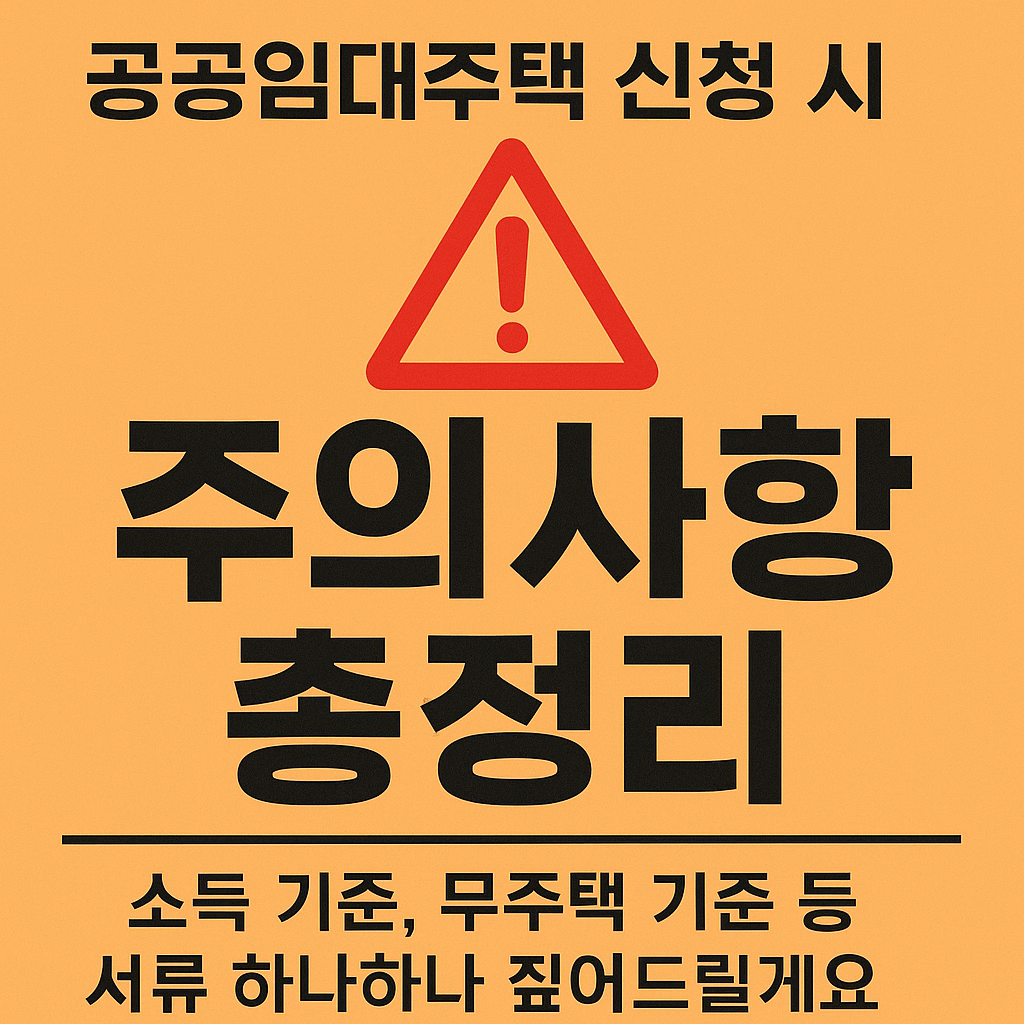 공공임대주택 신청 시 꼭 알아야 할 주의사항 총정리