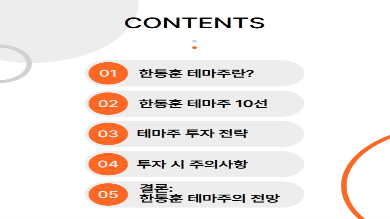 한동훈 테마주 TOP10