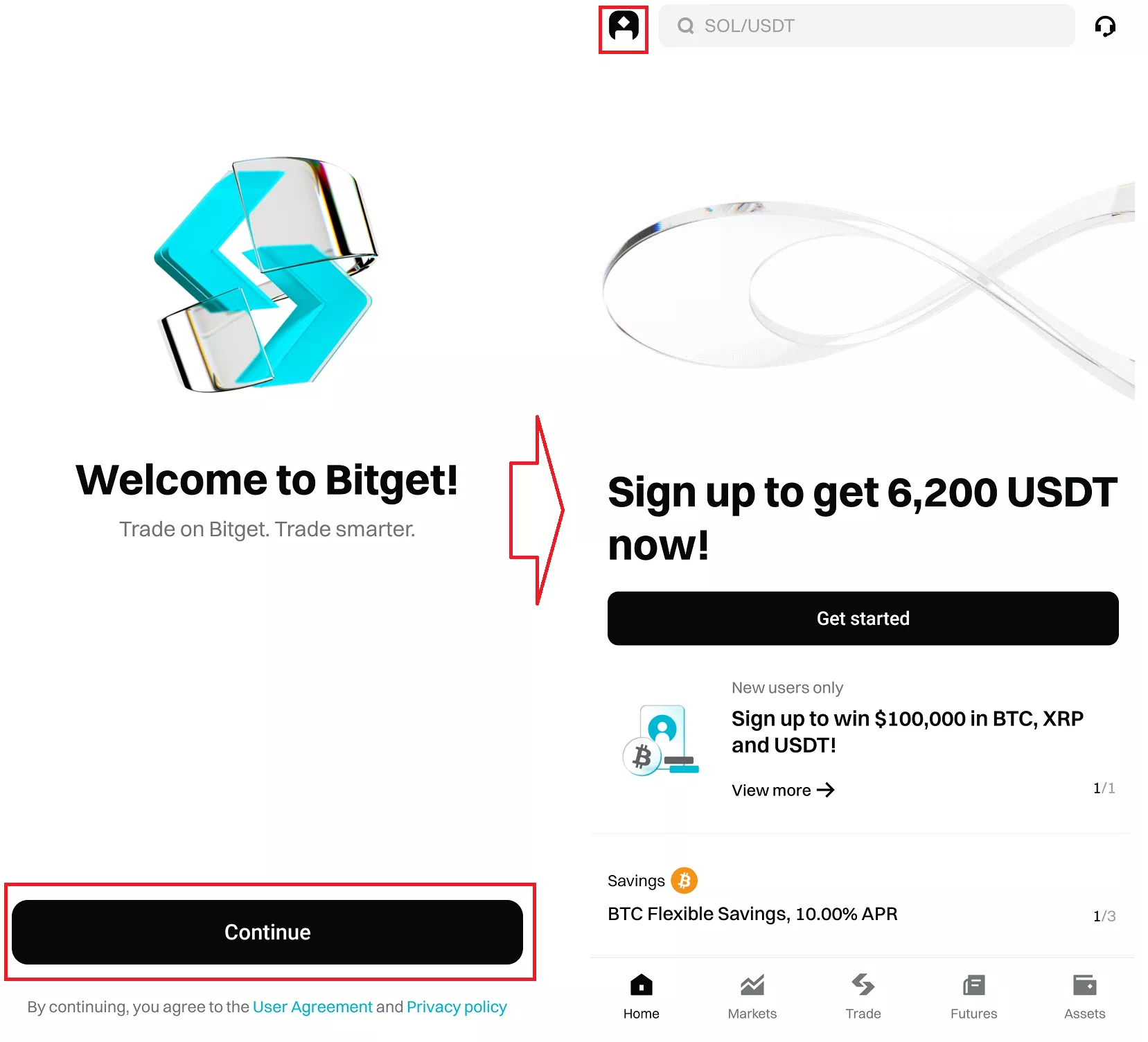 비트겟 앱 접속-2