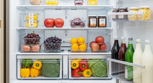 냉장고 안 과일 정리된 모습