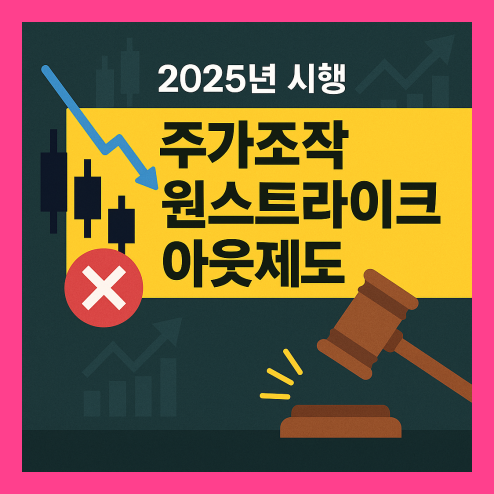 원스트라이크 아웃제도 전면 시행! 주가조작 퇴출 경고