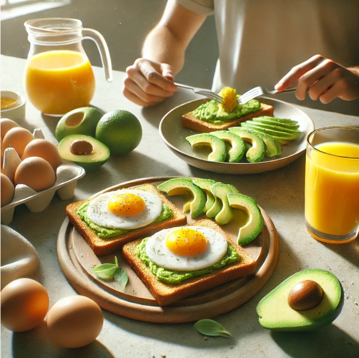 아침-식사로-계란을-먹는-사진