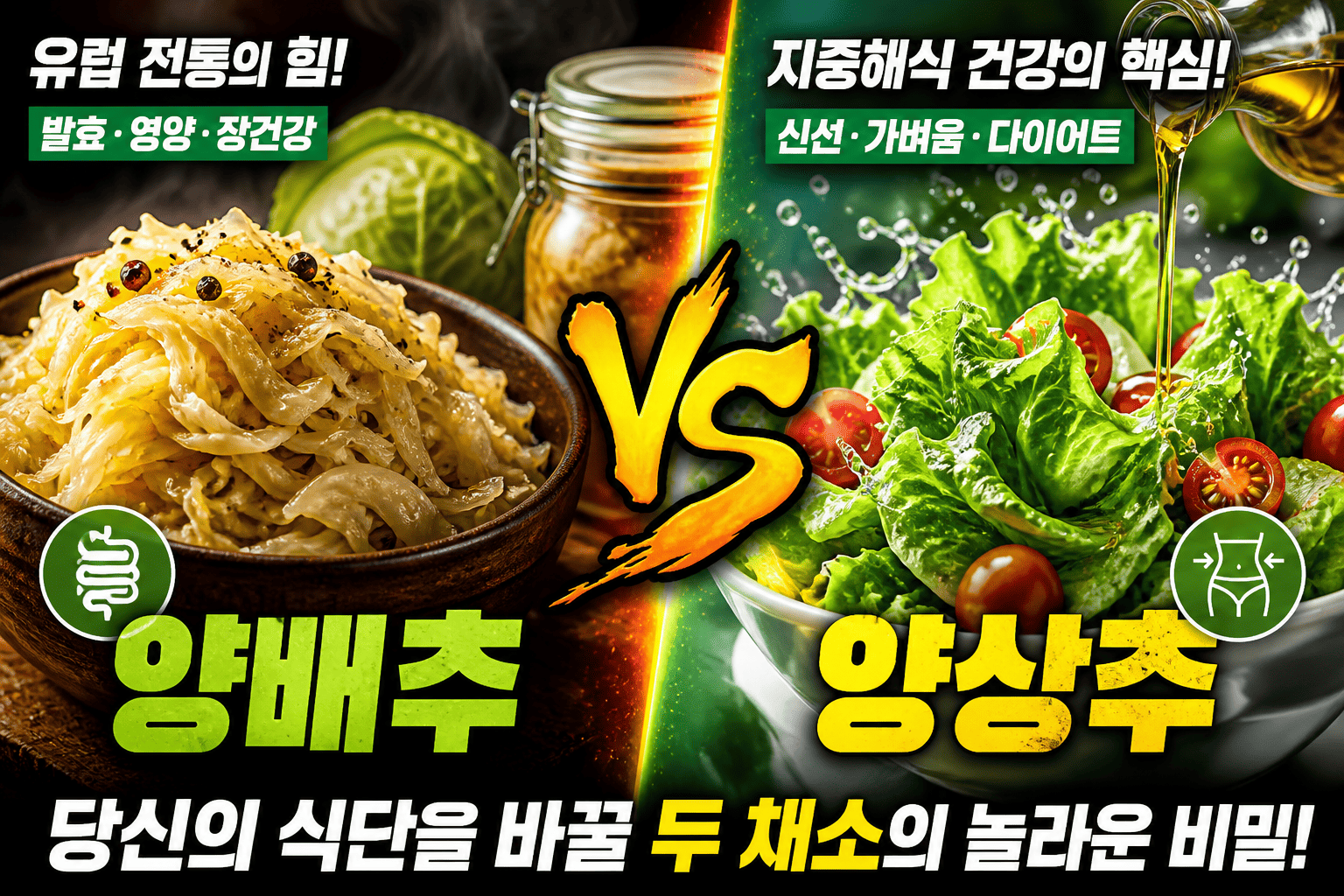유럽 채소 문화 양배추 양상추 비교