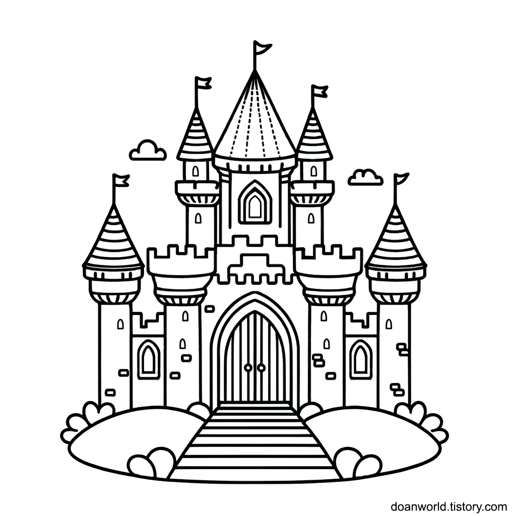 궁전 성 색칠공부 도안