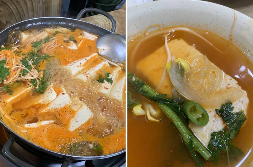 강릉맛집, 순두부 400년집초당순두부 전골 끓인 모습