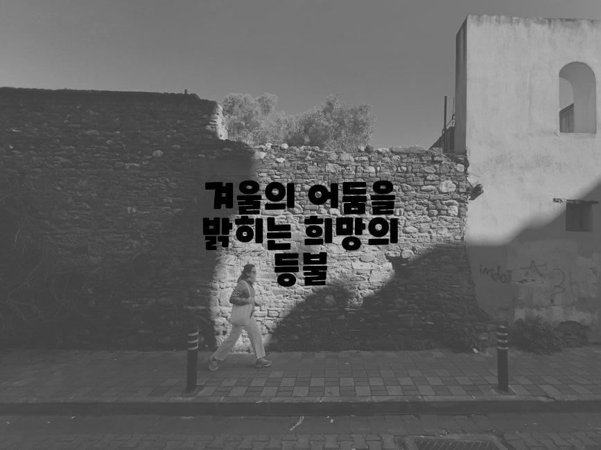 겨울의 어둠을 밝히는 희망의 등불