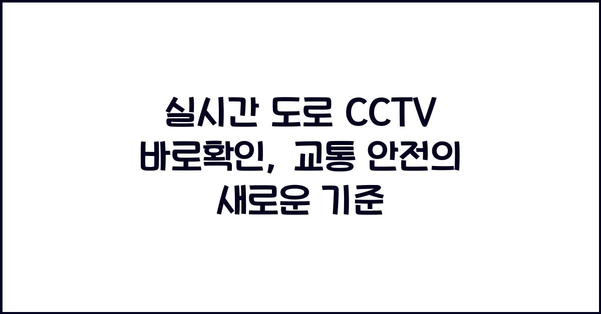 실시간 도로 cctv 바로확인