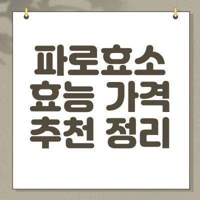 파로효소-가격