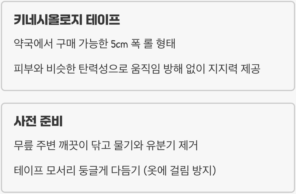 테이핑, 시작 전 이것부터 준비하세요