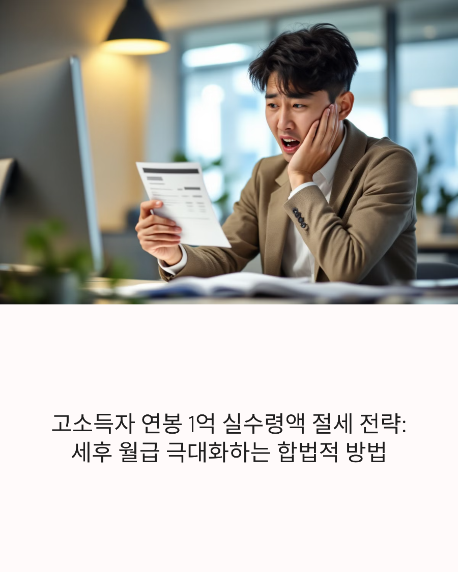 고소득자 연봉 1억 실수령액 절세 전략 세후 월급 극대화하는 합법적 방법