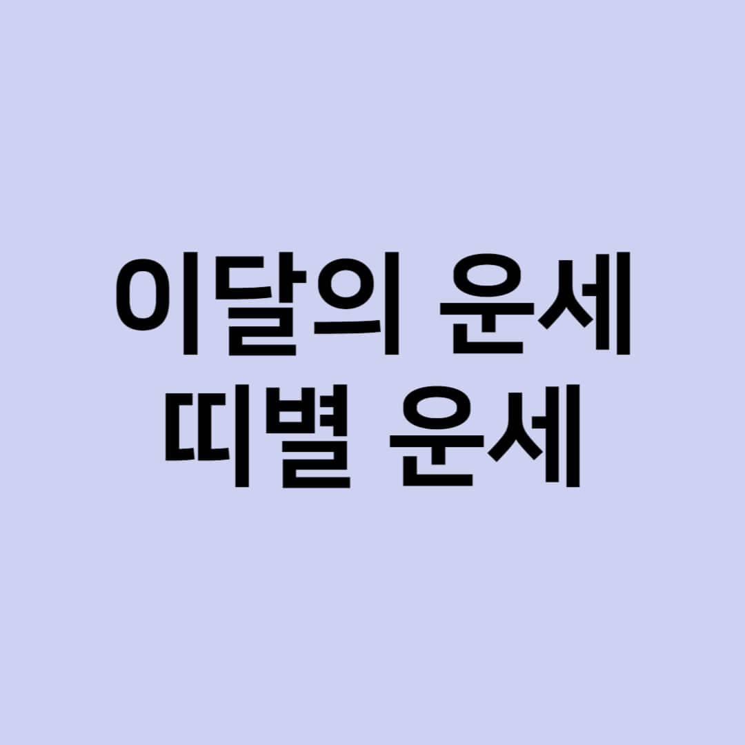 이달의 운세