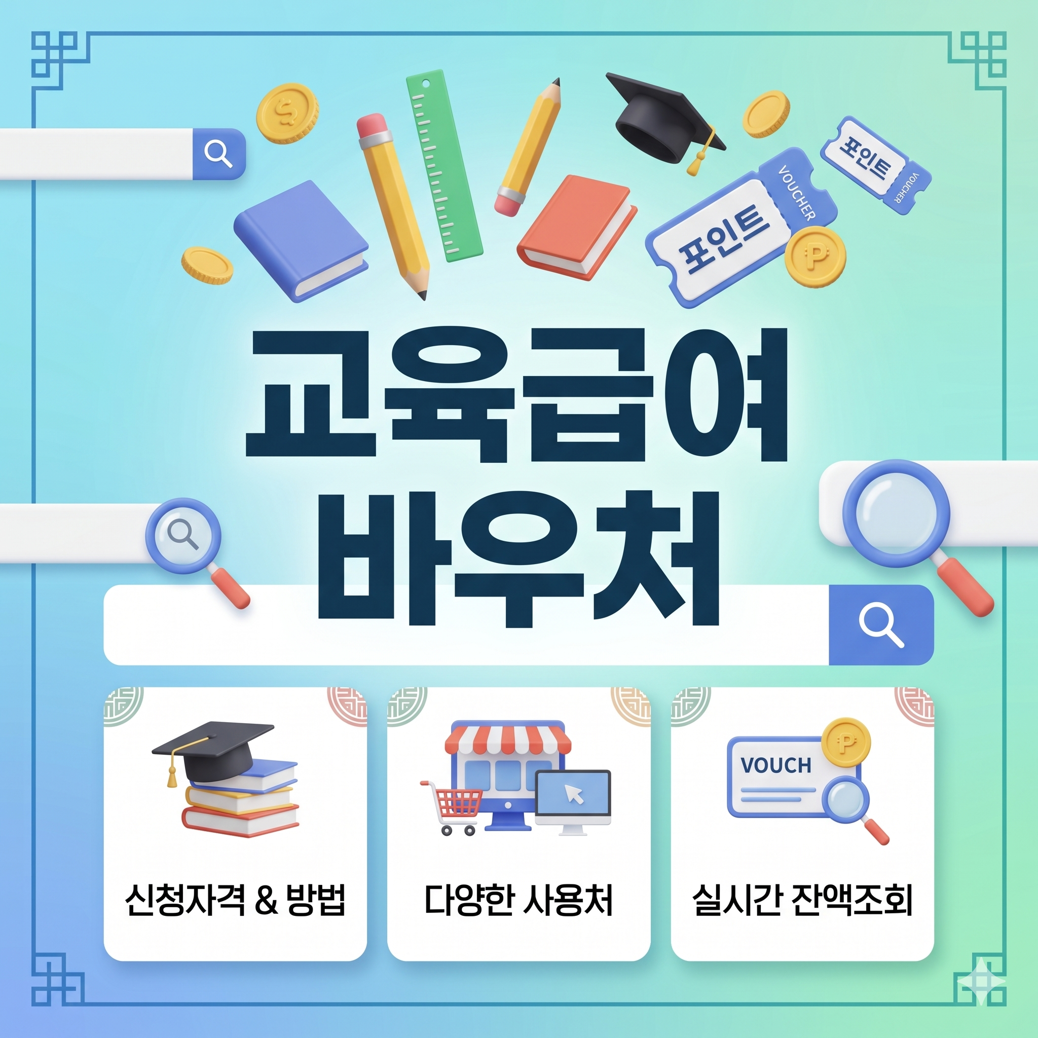 교육급여 바우처 신청자격 사용처 및 잔액조회 완벽 가이드