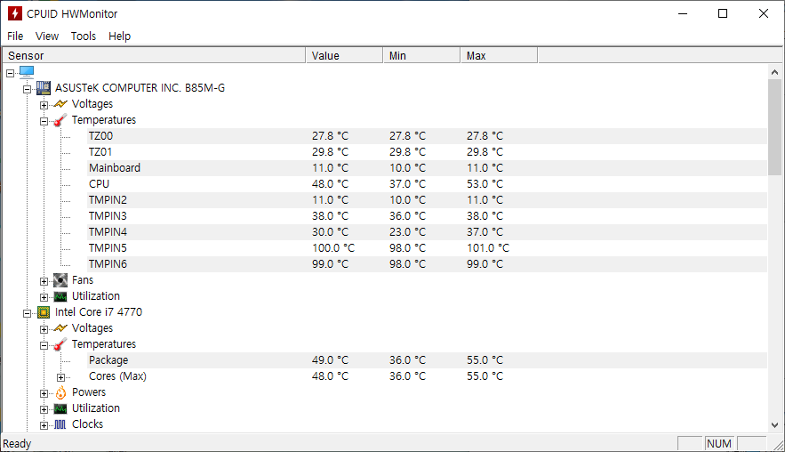 컴퓨터 온도 보는법