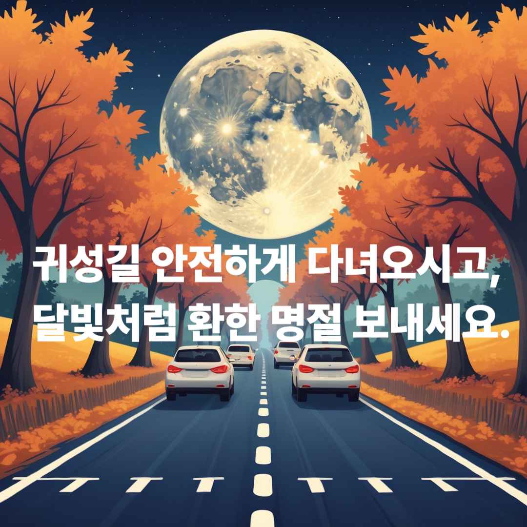 귀성길 차량 일러스트