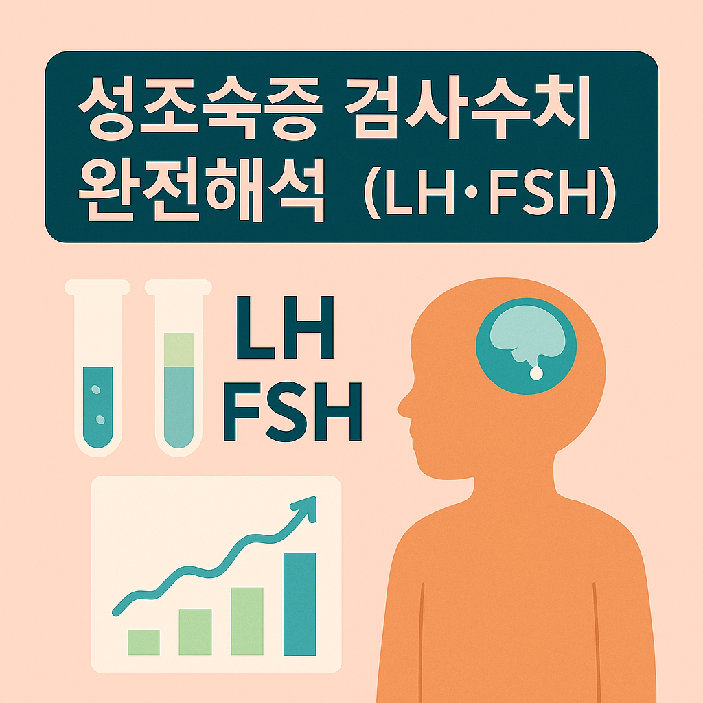 성조숙증 LH·FSH 검사수치 해석 그래프 – 진행 여부 판단 인포그래픽