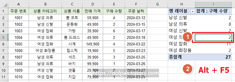 단축키를 이용한 새로 고침