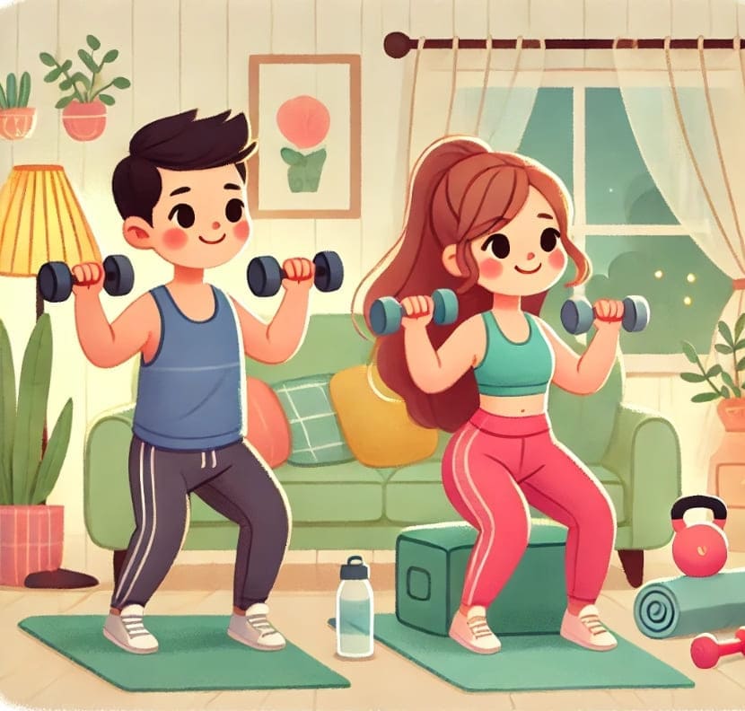 홈트레이닝-하는-남녀-모습