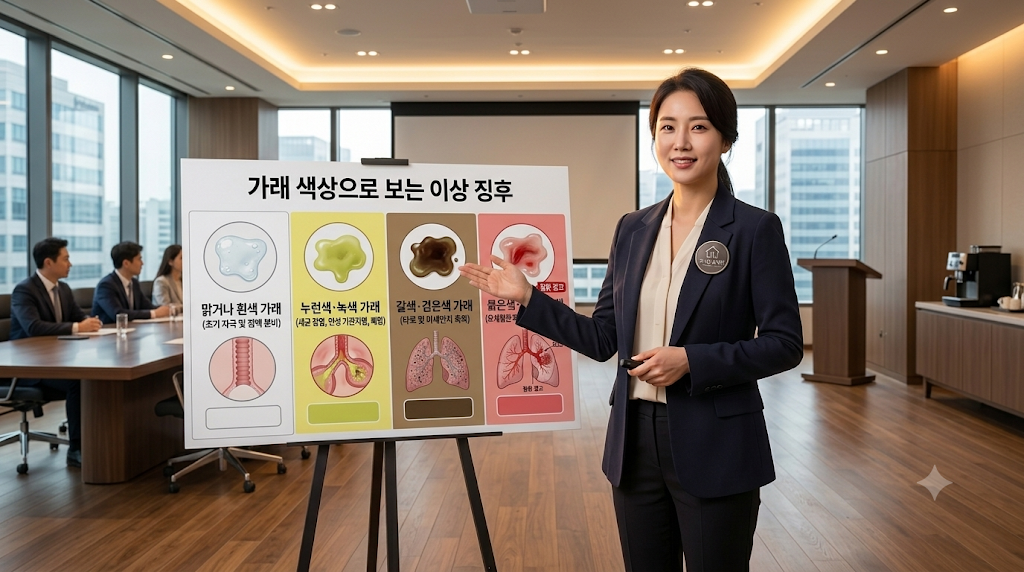 가래 색상으로 보는 징후 설명