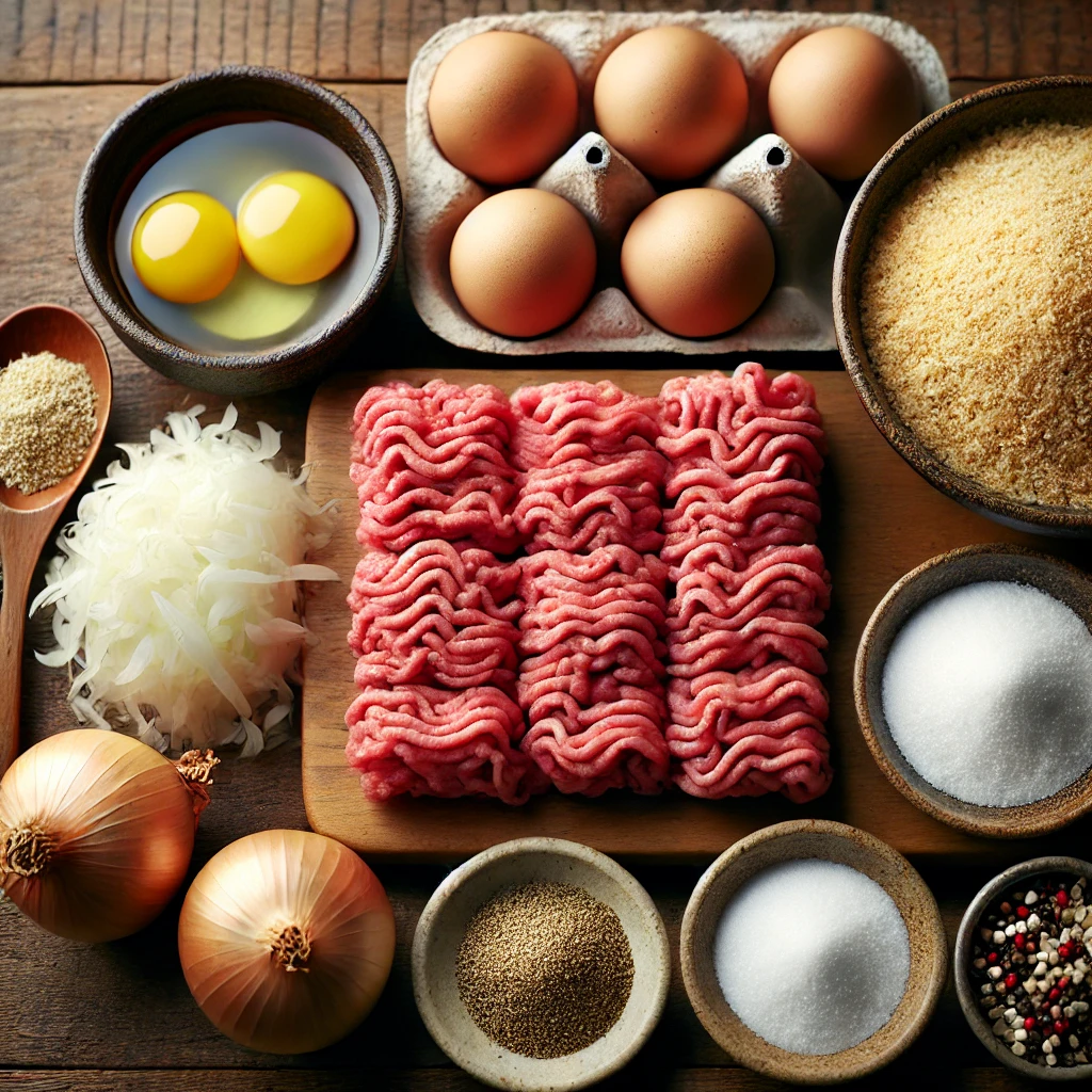 멘치카츠에 사용되는 주요 재료