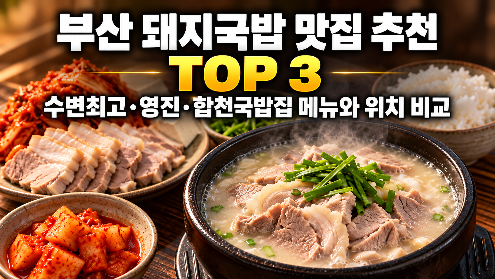 부산 돼지국밥 맛집 추천 TOP 3|수변최고·영진·합천국밥집 메뉴와 위치 비교 관련 사진