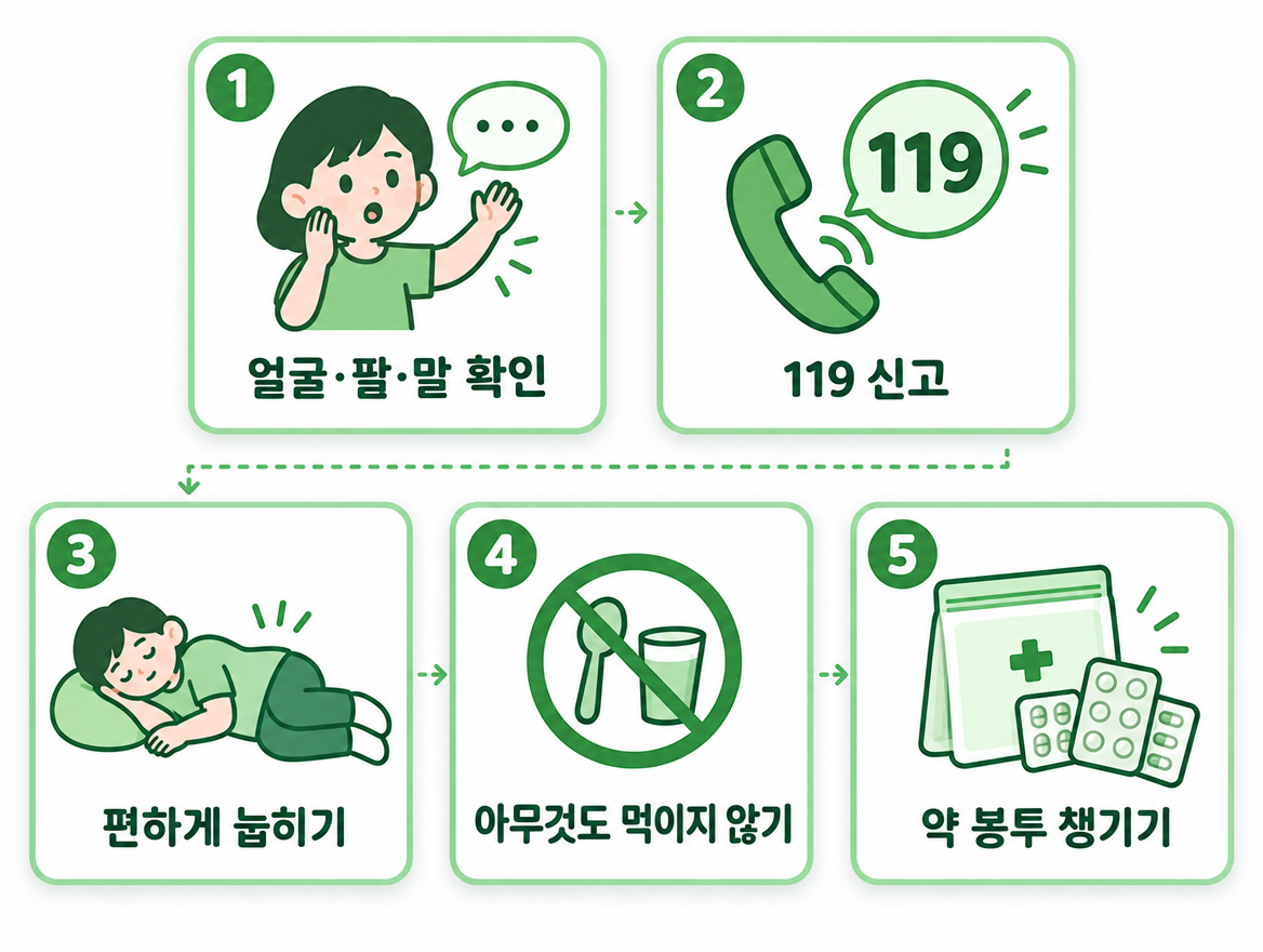 뇌졸중 응급처치 5단계 순서