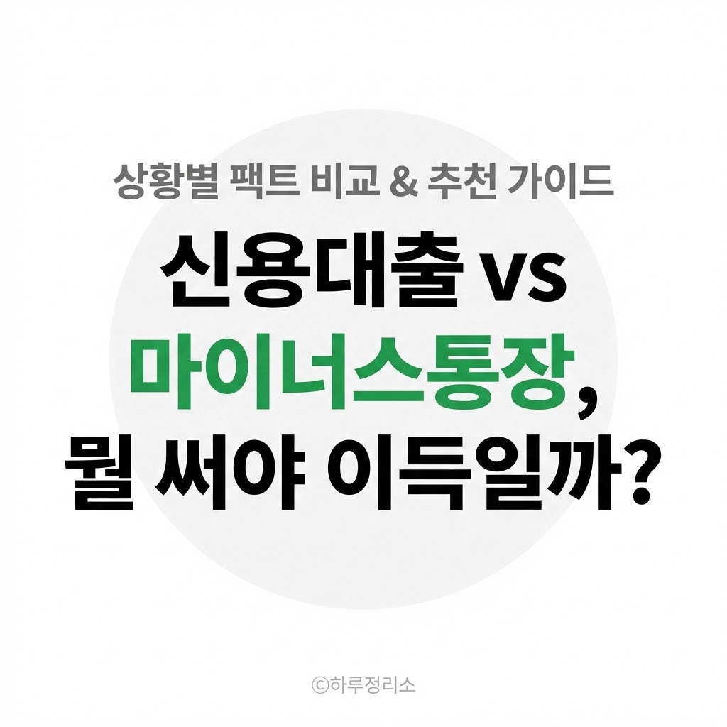 급전 필요할 때, '신용대출' vs '마이너스통장' 뭘 써야 이득일까 (팩트 비교 및 추천 상황)